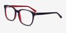 Firework Navy & Red AcetateEyeglass Frames from EyeBuyDirect, Angle View