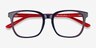 Firework Navy & Red AcetateEyeglass Frames from EyeBuyDirect, Closed View