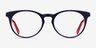 Tradition Navy & Red AcetateEyeglass Frames from EyeBuyDirect, Front View