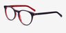 Tradition Navy & Red AcetateEyeglass Frames from EyeBuyDirect, Angle View