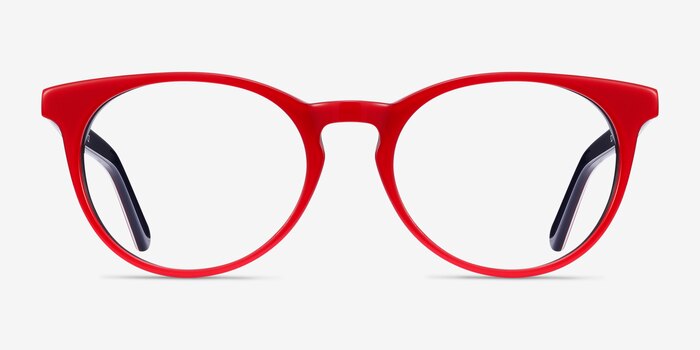 Tradition Red & Navy Acetate Eyeglass Frames from EyeBuyDirect