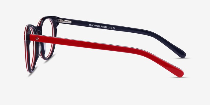 Tradition Red & Navy Acetate Eyeglass Frames from EyeBuyDirect