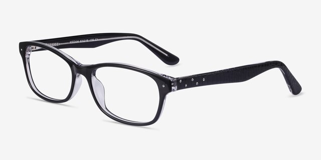 Kedah Black AcetateEyeglass Frames from EyeBuyDirect, Angle View