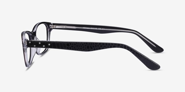 Kedah Black AcetateEyeglass Frames from EyeBuyDirect, Side View