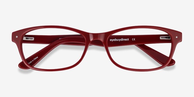 Kedah Burgundy AcetateEyeglass Frames from EyeBuyDirect, Closed View