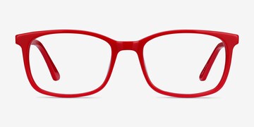 Safiya Geometric Prescription Glasses - Red