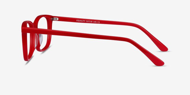 Equality Red AcetateEyeglass Frames from EyeBuyDirect, Side View