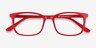 Equality Red AcetateEyeglass Frames from EyeBuyDirect, Closed View