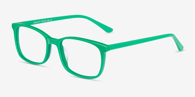 Equality Green AcetateEyeglass Frames from EyeBuyDirect, Angle View