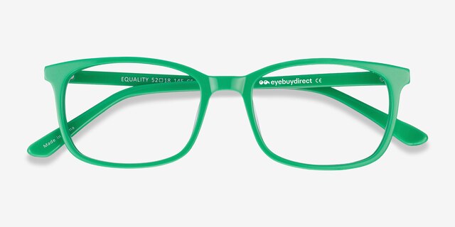 Equality Green AcetateEyeglass Frames from EyeBuyDirect, Closed View