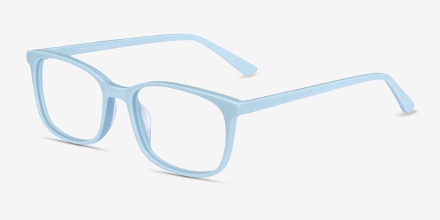 Equality Blue AcetateEyeglass Frames from EyeBuyDirect, Angle View