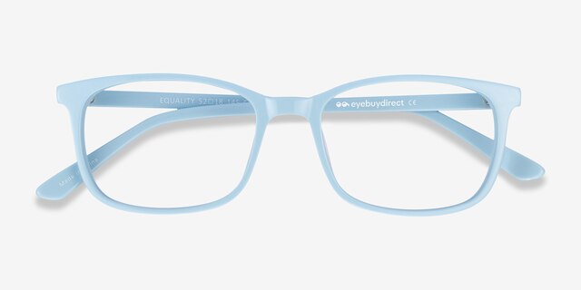 Equality Blue AcetateEyeglass Frames from EyeBuyDirect, Closed View