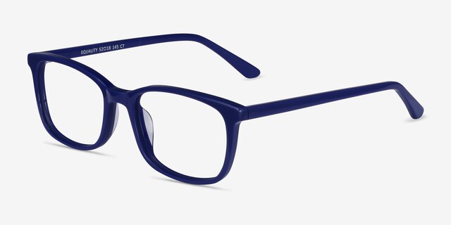 Equality Navy AcetateEyeglass Frames from EyeBuyDirect, Angle View