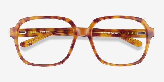 Tompkins Light Tortoise AcétateMontures de lunettes de vue d'EyeBuyDirect, Vue Rapprochée