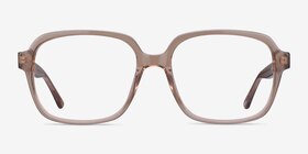Tompkins Clear Brown Acétate Montures de lunettes de vue d'EyeBuyDirect, Vue de Face