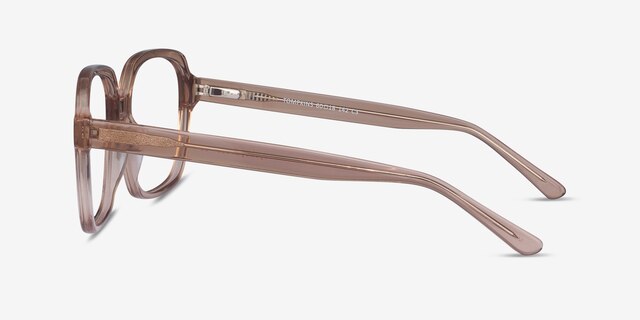 Tompkins Clear Brown AcetateEyeglass Frames from EyeBuyDirect, Side View