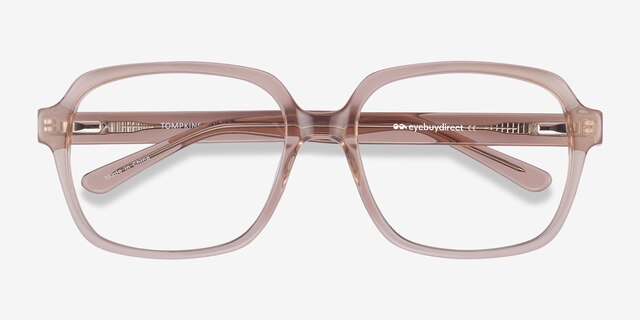 Tompkins Clear Brown AcetateEyeglass Frames from EyeBuyDirect, Closed View