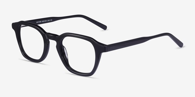 Victor Black AcetateEyeglass Frames from EyeBuyDirect, Angle View