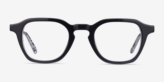 Victor Black & Zebra AcétateMontures de lunettes de vue d'EyeBuyDirect, Vue de Face