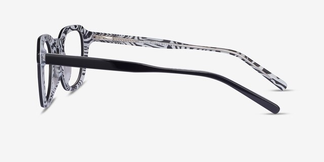 Victor Black & Zebra AcétateMontures de lunettes de vue d'EyeBuyDirect, Vue de Côté