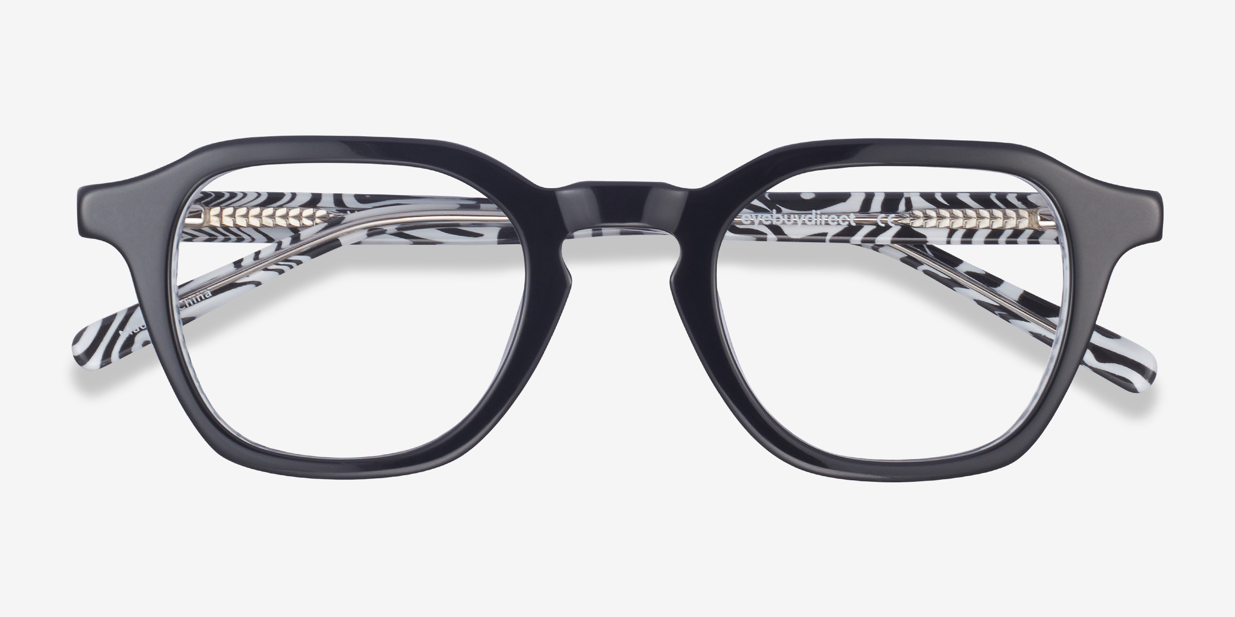 Victor Geometric Black & Zebra Full Rim Eyeglasses | Eyebuydirect Canada