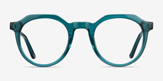 Mikoto Teal AcetateEyeglass Frames from EyeBuyDirect, Front View