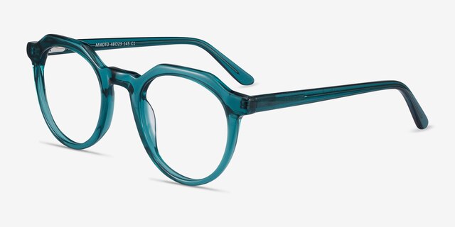 Mikoto Teal AcetateEyeglass Frames from EyeBuyDirect, Angle View