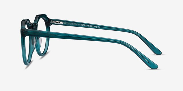Mikoto Teal AcetateEyeglass Frames from EyeBuyDirect, Side View