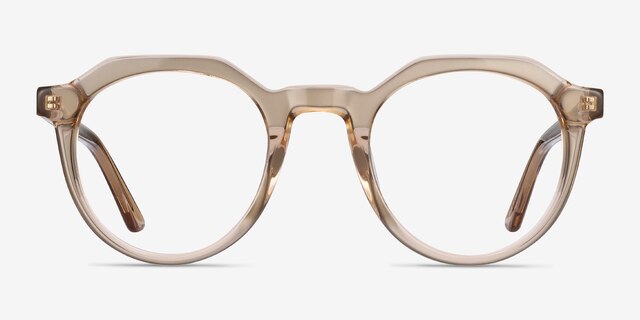 Mikoto Light Brown AcetateEyeglass Frames from EyeBuyDirect, Front View