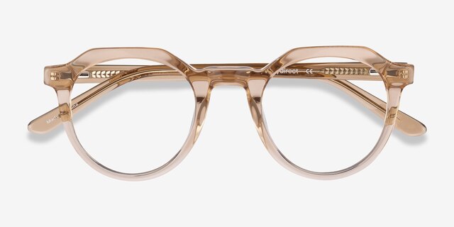 Mikoto Light Brown AcetateEyeglass Frames from EyeBuyDirect, Closed View
