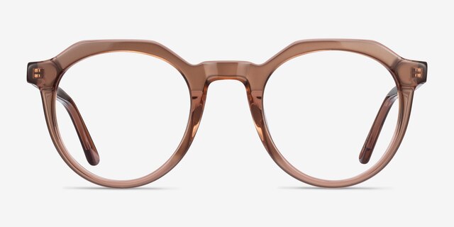 Mikoto Clear Brown AcetateEyeglass Frames from EyeBuyDirect, Front View