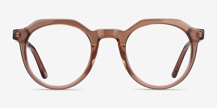 Mikoto Clear Brown Acétate Montures de lunettes de vue d'EyeBuyDirect