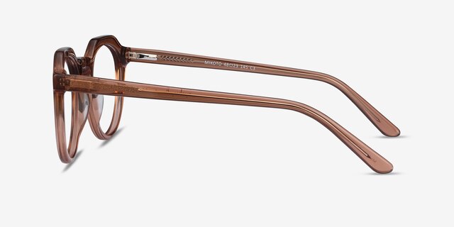 Mikoto Clear Brown AcetateEyeglass Frames from EyeBuyDirect, Side View