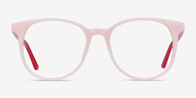 Solveig Pink & Red AcetateEyeglass Frames from EyeBuyDirect, Front View
