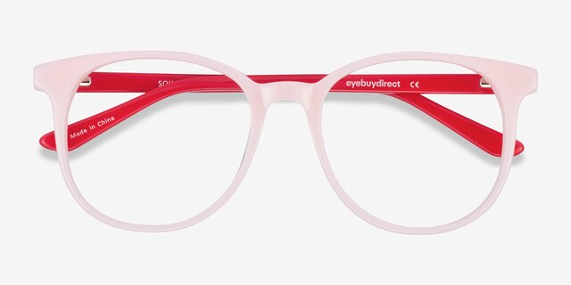 Solveig Pink & Red AcetateEyeglass Frames from EyeBuyDirect, Closed View