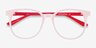 Solveig Pink & Red AcetateEyeglass Frames from EyeBuyDirect, Closed View