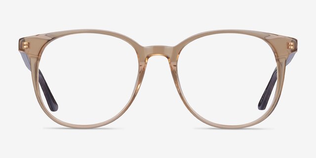 Solveig Clear Brown AcetateEyeglass Frames from EyeBuyDirect, Front View
