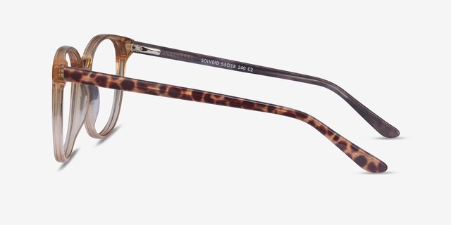 Solveig Clear Brown AcetateEyeglass Frames from EyeBuyDirect, Side View