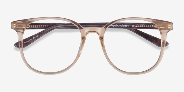 Solveig Clear Brown AcetateEyeglass Frames from EyeBuyDirect, Closed View