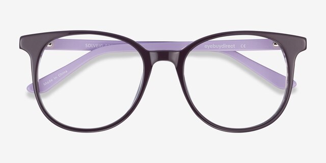 Solveig Purple AcetateEyeglass Frames from EyeBuyDirect, Closed View