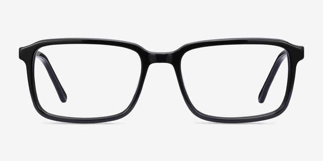 Rafferty Noir AcétateMontures de lunettes de vue d'EyeBuyDirect, Vue de Face
