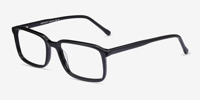 Rafferty Noir AcétateMontures de lunettes de vue d'EyeBuyDirect, Vue d'Angle