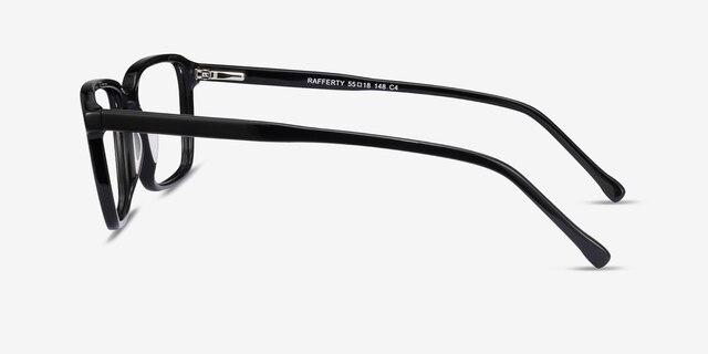Rafferty Noir AcétateMontures de lunettes de vue d'EyeBuyDirect, Vue de Côté