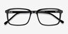 Rafferty Noir AcétateMontures de lunettes de vue d'EyeBuyDirect, Vue Rapprochée