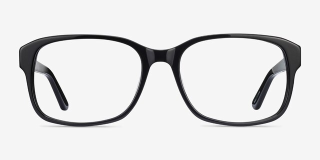 Tobias Black AcetateEyeglass Frames from EyeBuyDirect, Front View