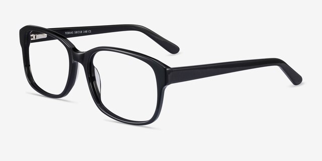 Tobias Black AcetateEyeglass Frames from EyeBuyDirect, Angle View