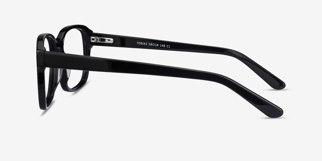 Tobias Black AcetateEyeglass Frames from EyeBuyDirect, Side View