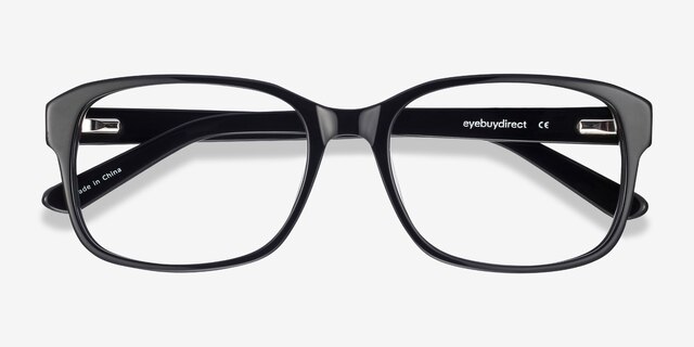 Tobias Black AcetateEyeglass Frames from EyeBuyDirect, Closed View