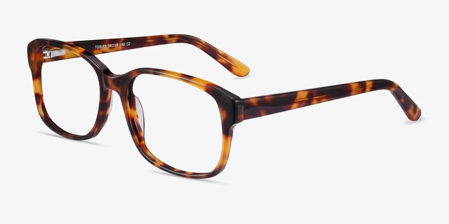 Tobias Tortoise AcetateEyeglass Frames from EyeBuyDirect, Angle View