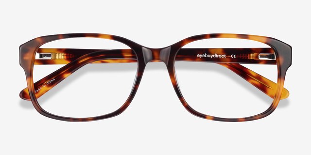 Tobias Tortoise AcetateEyeglass Frames from EyeBuyDirect, Closed View